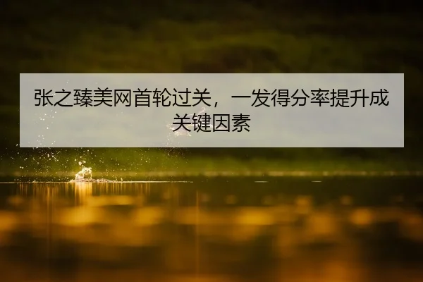 张之臻美网首轮过关，一发得分率提升成关键因素